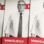 The leader of the UK Labour Party Kier Starmer in Campain flyers
